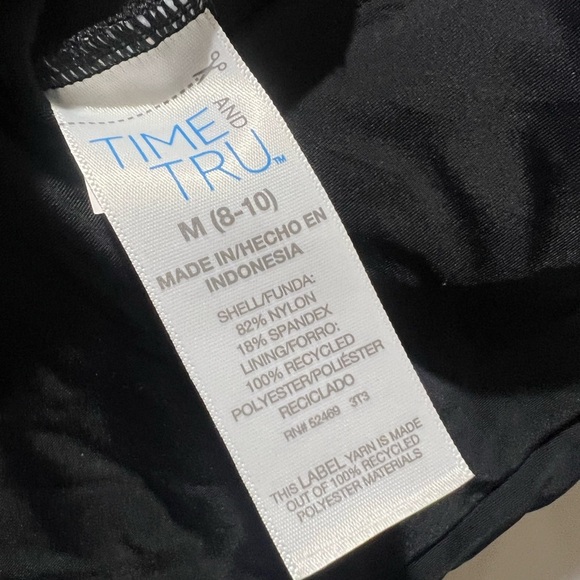 NWT|Women’s|Time and Tru|Black|Ruffle Strap|Medium|One Piece|Swimsuit - Picture 4 of 7